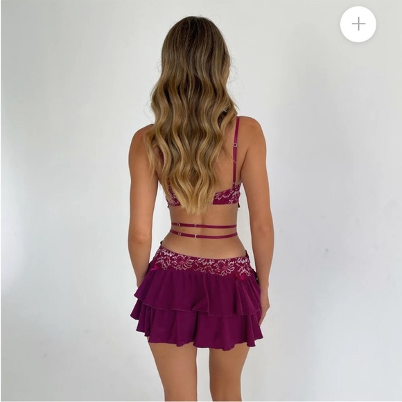 Outcast Santana mini dress burgundy S - Picture 2 of 4